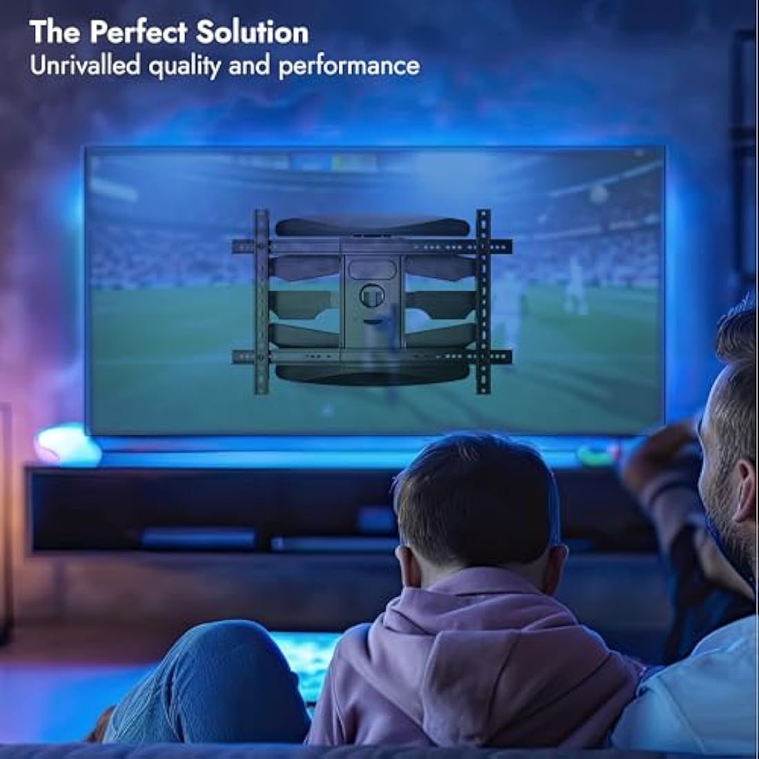 Invision Ultra Strong TV Wall Bracket Mount Double Arm Tilt & Swivel for 37-75 Inch (94-190.5cm) LED LCD OLED Plasma & Curved Screens - Up to VESA 600mm(w) x 400mm(h) - Max Load 50kg (HDTV-DXL)