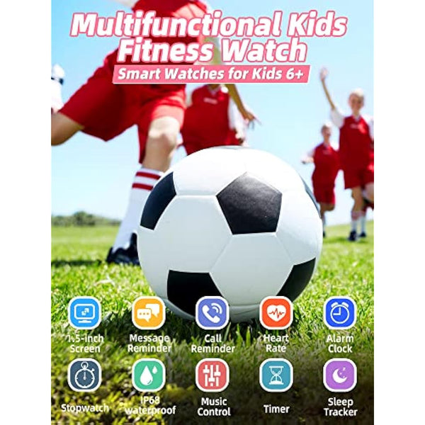 Slothcloud Kids Smart Watch for Boys Girls,IP68 Waterproof Fitness Activity Tracker Watch,Heart Rate Sleep Monitor,8 Sport Modes,Pedometers,Calories Counter,Alarm Clock,Kids Gifts Teens 5+ (Pink)