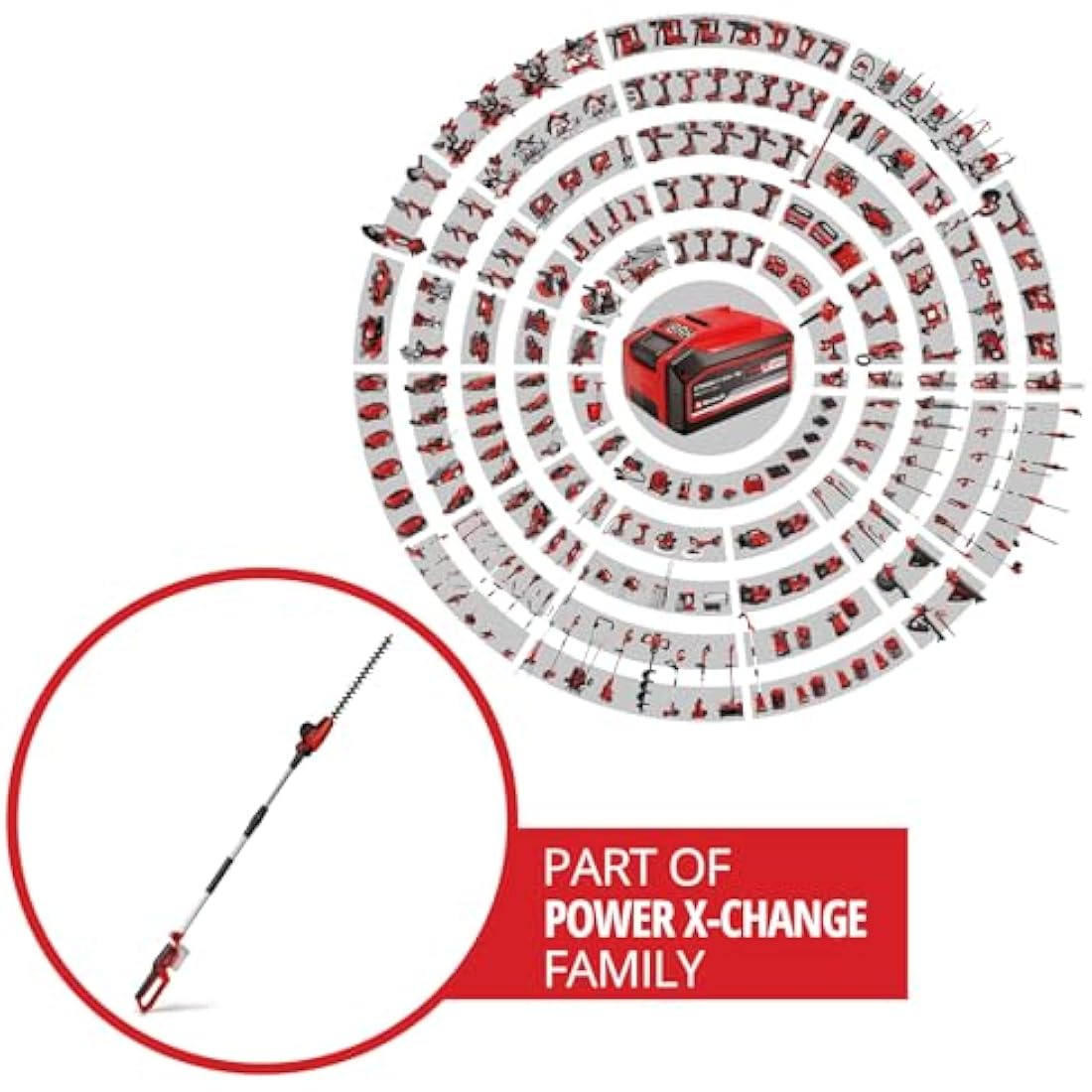 Einhell GC-HH 18/45 Li T-Solo Power X-Change Battery Hedge Trimmer 18V Lithium-Ion Hedge Trimmer with Rotating Main Grip 7 Position Tilt Motor Head No Battery or Charger
