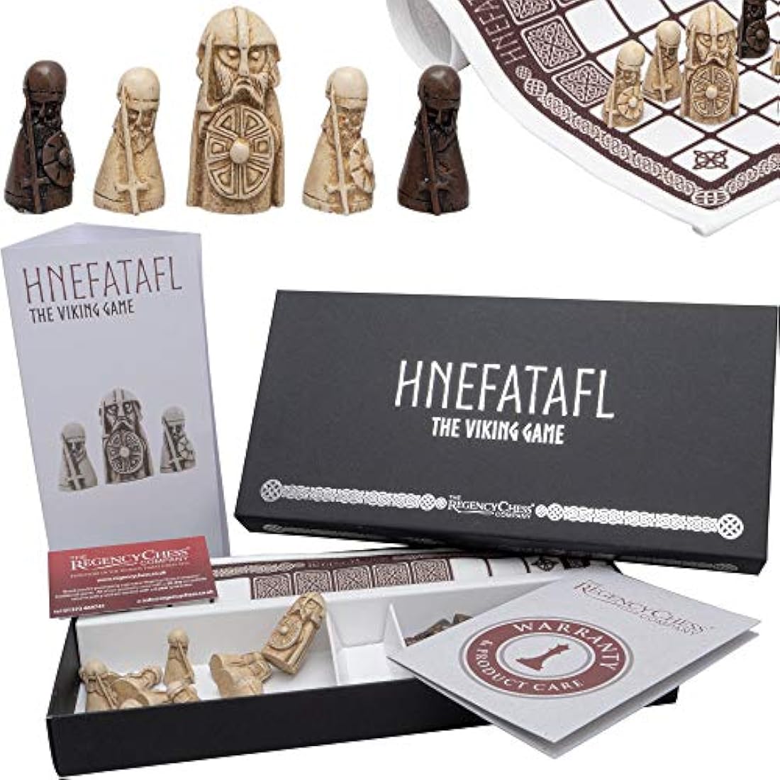 Hnefatafl - The Viking Game by the Regency Chess Company - Includes linen cloth playing board with resin Viking playing pieces