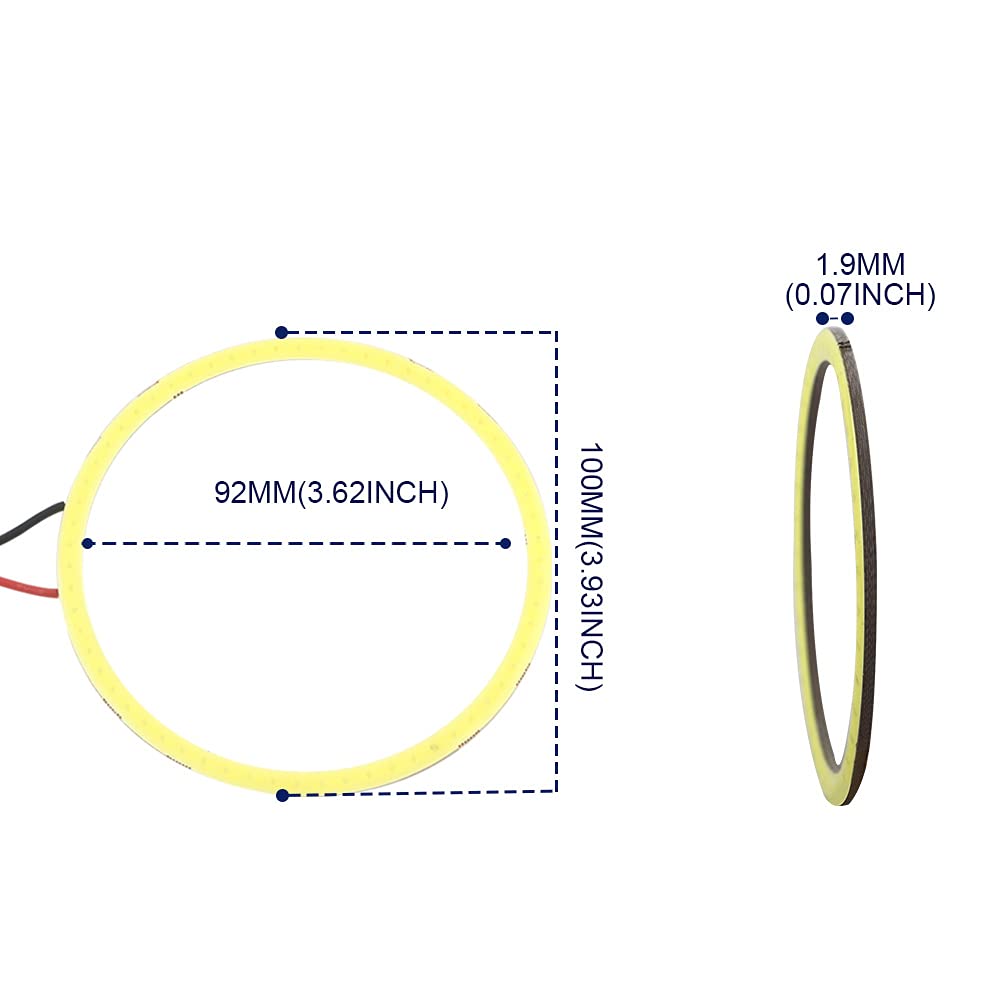 Qasim Car Angel Eyes COB Light Halo Ring 120MM 93SMD Headlight Lamp White 12V 24V(Pack of 2PCS)