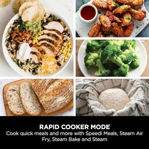 Ninja Speedi 10-in-1 Rapid Cooker, Air Fryer and Multi Cooker, 5.7L, Meals for 4 in 15 Minutes, Air Fry, Steam, Grill, Bake, Roast, Sear, Slow Cook & More, Cooks 4 Portions, Sea Salt Grey, ON400UK