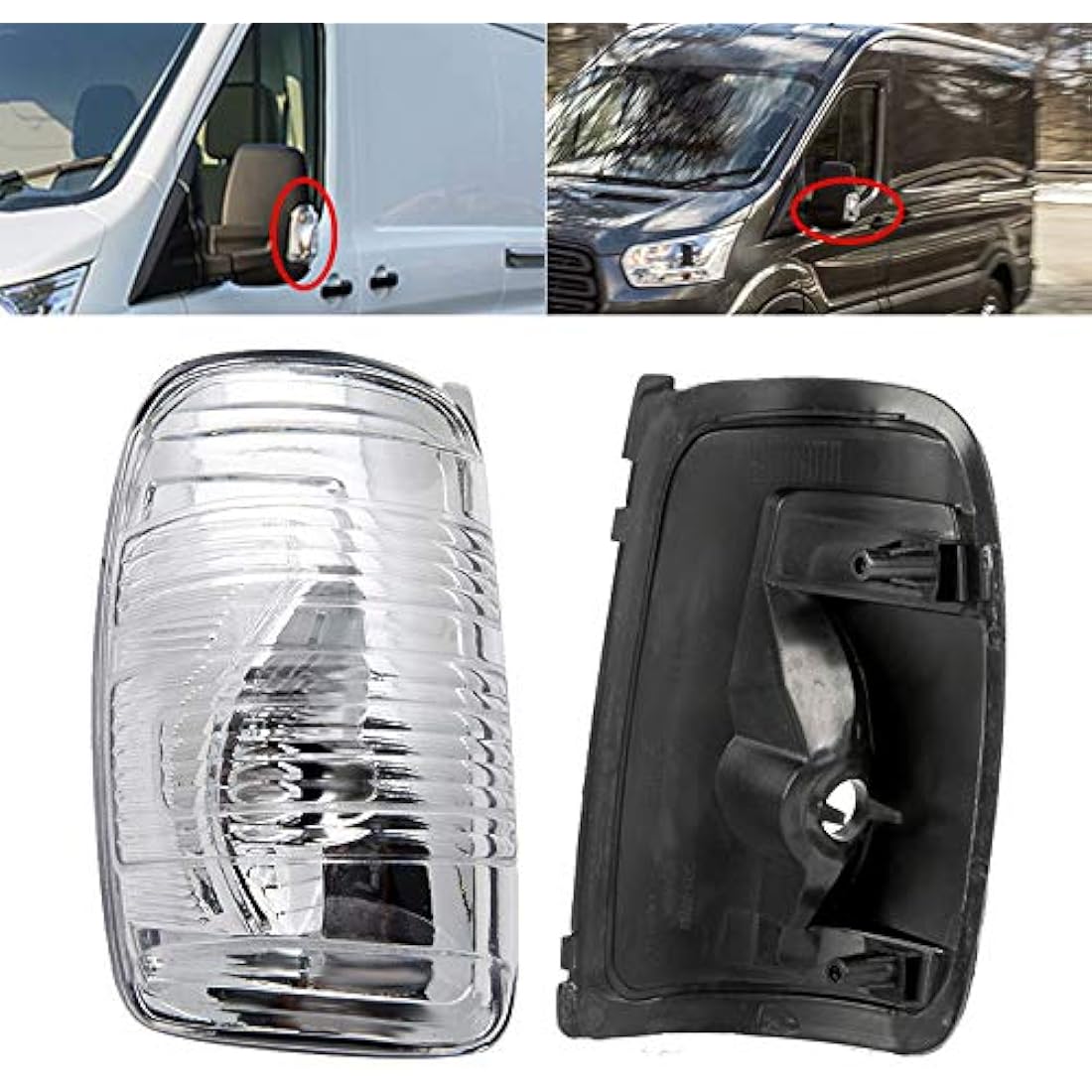 Left Side Wing Mirror Indicator Lens Cover without Lamp Included for Ford Transit MK8 2014 Onwards, MPN 1847387