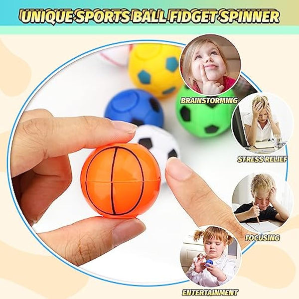 Football Fidget Spinner for Kids Adults, Mini Balls Party Favors Supplies Stress Relief Toys, Goodie Bag Stuffers Treasure Box Gift for Classroom Prizes Birthday Christmas Halloween (36PCS)