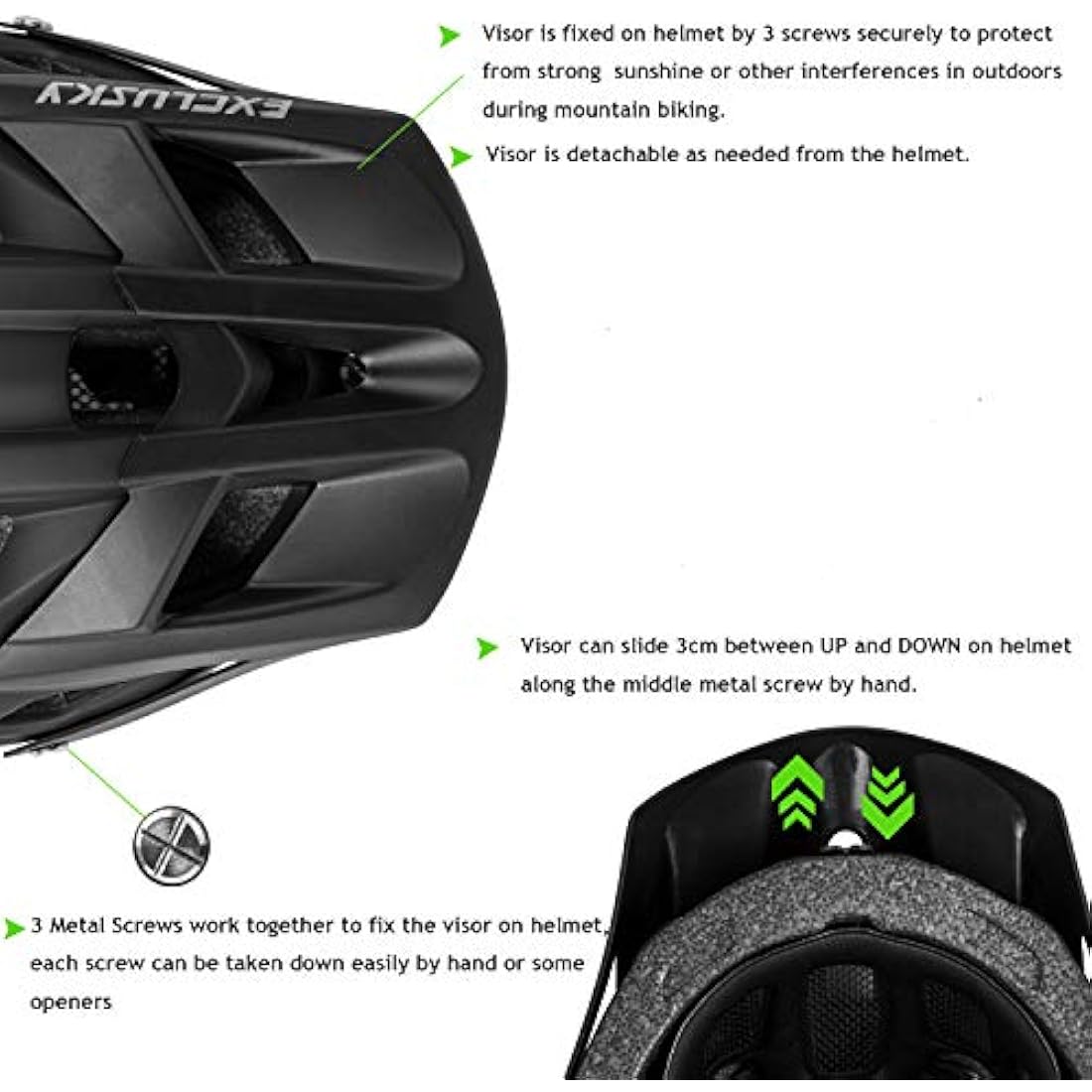 Exclusky Mountain Bike Helmet, MTB Helmet Adult Lightweight Breathable Mens Bike Helmet Cycling Mountain & Road Bicycle Helmets for Men Women