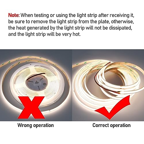 GOMING 32.8ft(10M) DC 24V Double Row COB LED Strip Light Natural White 4000K IP65 Waterproof 6000LEDs CRI 93+ 20000lm Uniform Glow Dotless Flexible