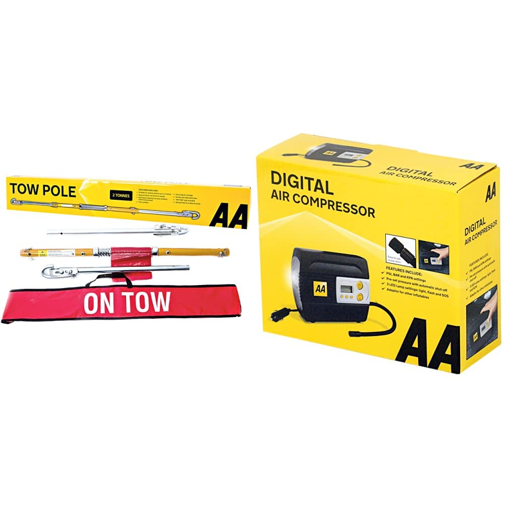 AA 2T 3.5 m Tow Rope AA6189 – Yellow Strap-Style Towing Belt for Car Breakdowns Other Vehicles up to 2 Tonnes