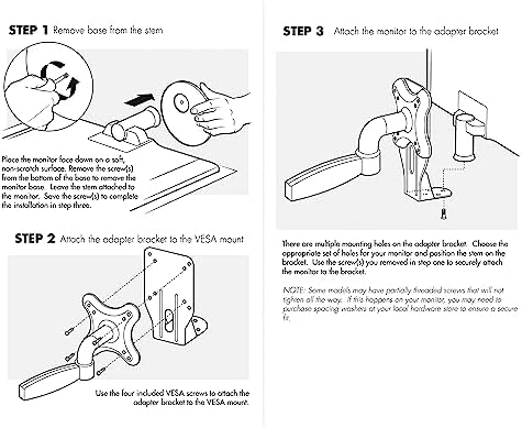 HumanCentric VESA Mount Adapter Bracket Compatible with Samsung PX2370, S23C350H, S24B300EL, S24D300, S27B350, S24D330, S22B350, and More