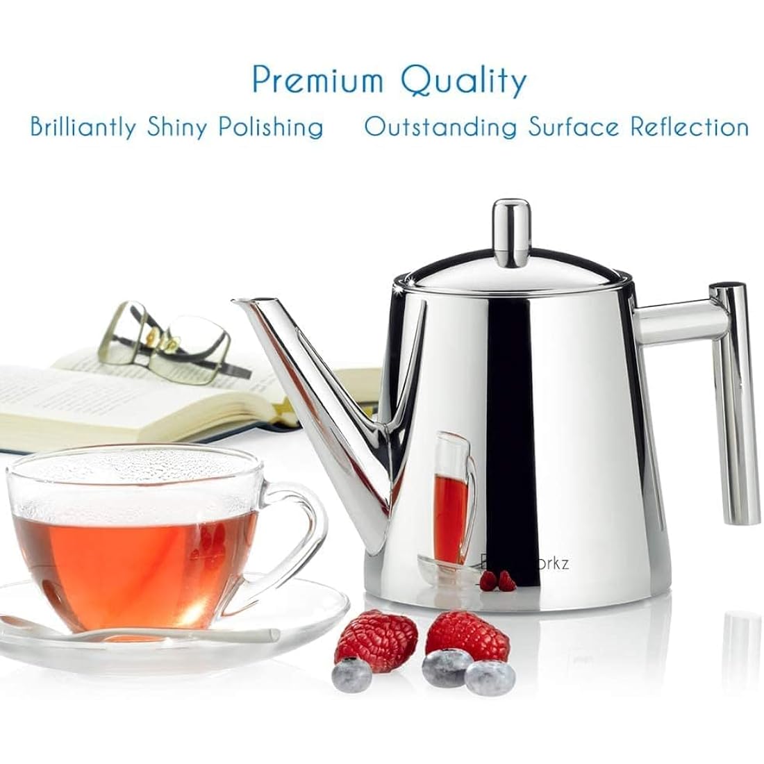 Easyworkz Stainless Steel 800ml Teapot with Removeable Infuser Tea Maker for Fruit Herbal and Infusion Tea