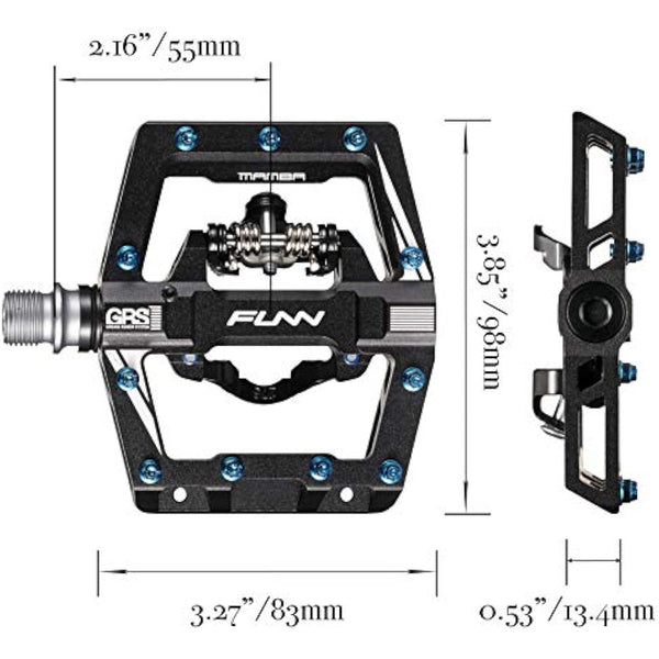 Funn Mamba S MTB Clipless Pedals, Single Sided Clip Mountain Bike Pedals, Compatible with SPD Cleats, 9/16-Inch CrMo Axle Bicycle Pedals for MTB/BMX/Gravel Cycling