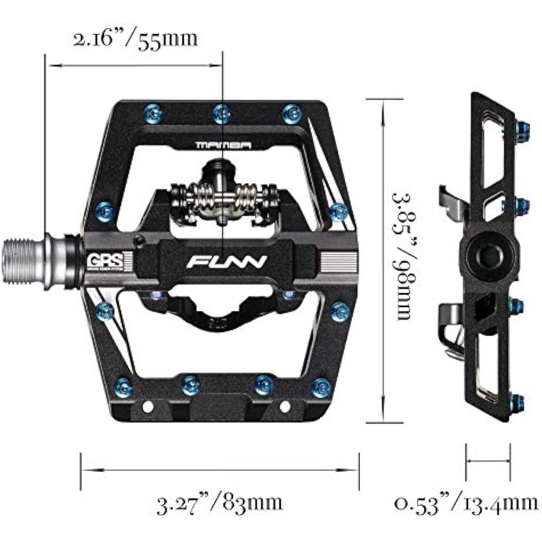 Funn Mamba S MTB Clipless Pedals, Single Sided Clip Mountain Bike Pedals, Compatible with SPD Cleats, 9/16-Inch CrMo Axle Bicycle Pedals for MTB/BMX/Gravel Cycling