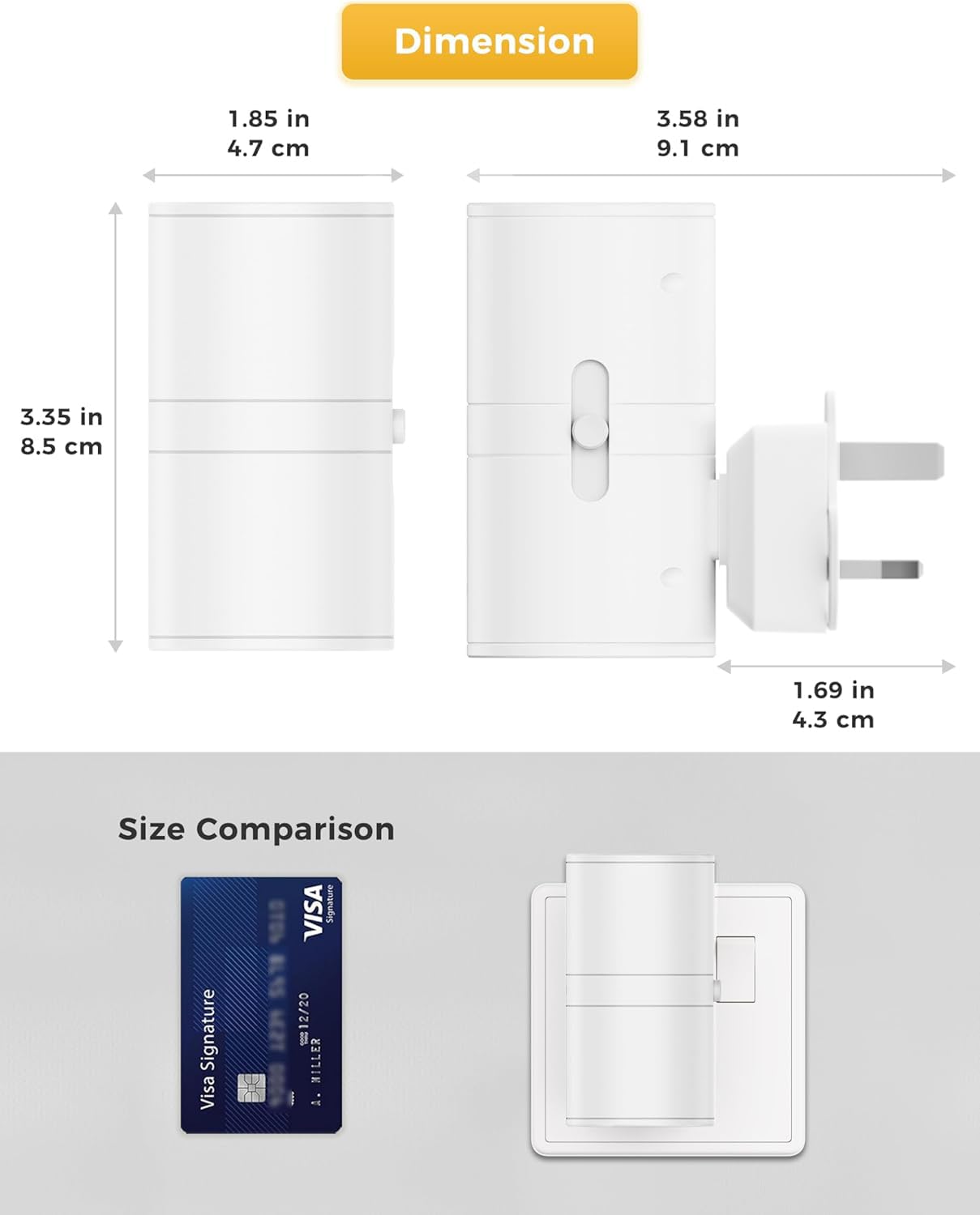 LOHAS-LED Night Light Plug In Wall,1 Pack, Modern Night Light with Dusk to Dawn Sensor, Adjustable Brightness 0-100LM, 3000K Warm White, Dimmable Night Light for Hallway Bathroom Bedroom Stair Toddler