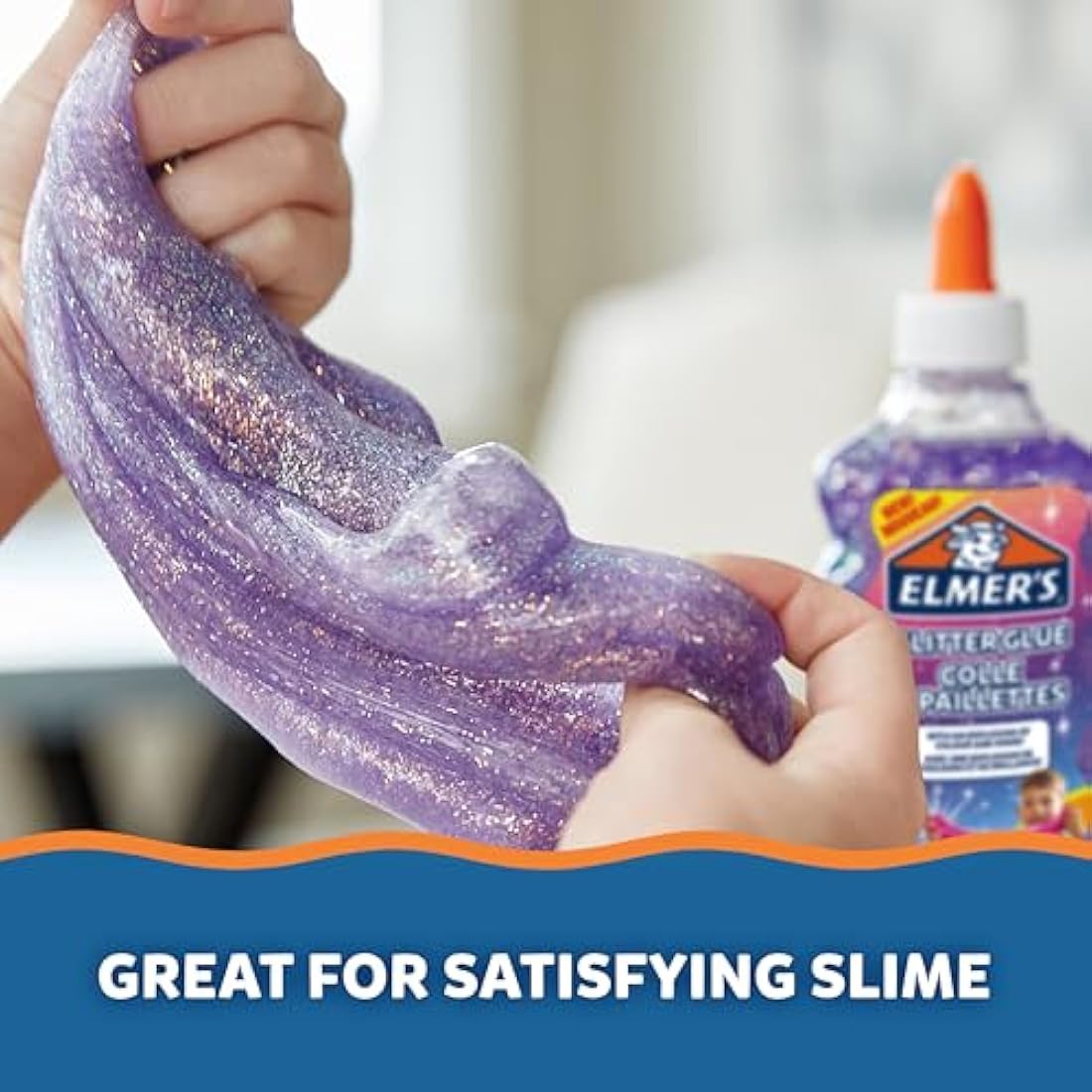Elmer’s Glitter Slime Kit | Slime Supplies Include Purple & Blue Glitter Glue & 2 Bottles of Magical Liquid Slime Activator | Washable & Kid Friendly | 4 Count