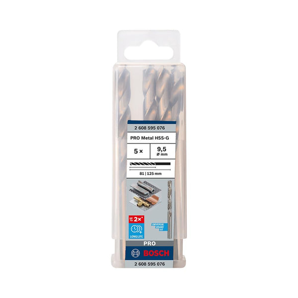 Bosch 5x PRO Metal HSS-G Twist Drill Bit Standard Length (for Non-ferrous metals, Steel, Ø 11,50 mm, Professional Accessory Rotary Drill/Drivers)