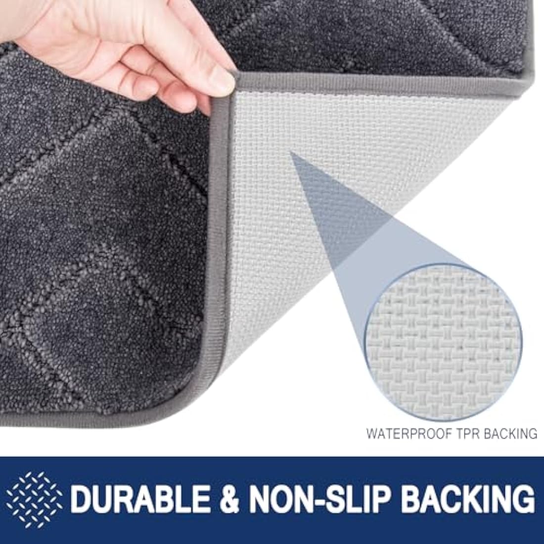 FCSDETAIL Dirt Trapper Indoor Door Mat 60 x 150 cm, Machine Washable Entrance Rug, Dog Doormat, Non-slip Inside Runner Rug for Kitchen, Hallway, Entryway