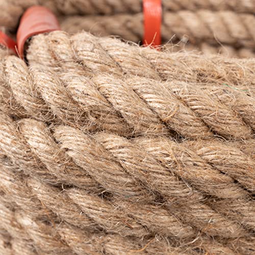 EMEKIAN 25mm Natural Thick Jute Rope, 30M Twisted 4 Strand Fiber Hemp Rope, Strong Jute Twine String for Gardening, Craft, Bundling, Camping,
