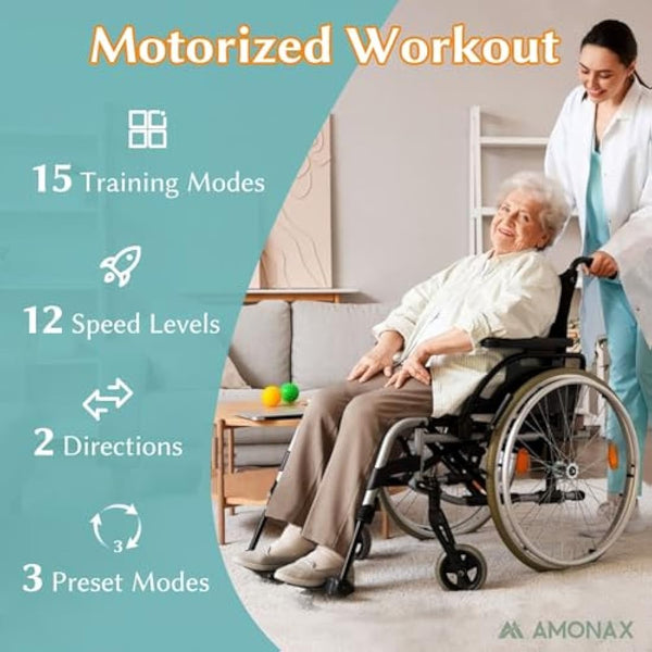 Amonax Electric Pedal Exerciser, Seated Elliptical Machine Cardio Under Desk Exercise Bike, Mini Cycle Trainer for Elderly, Sit down Foot Step Machine Leg Exercise Equipment for Home Use