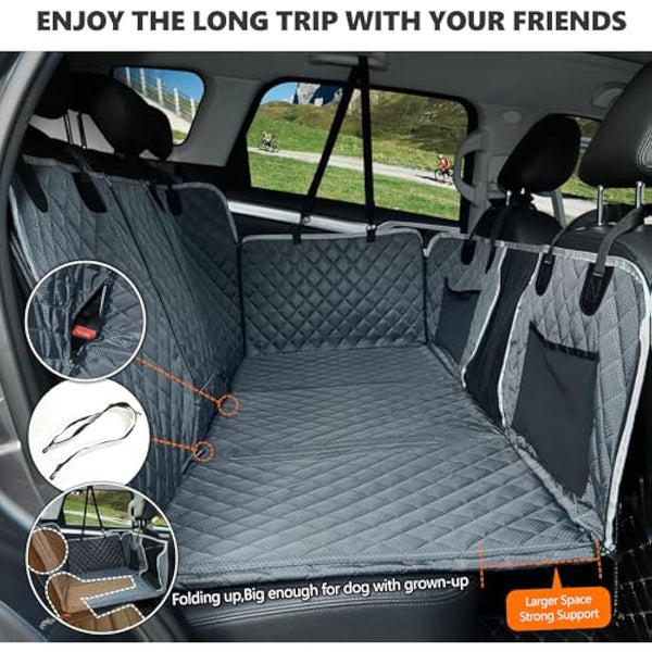 ANOSOSPECIAL Back Seat Extender,Dog Car Seat Cover,Waterproof Pet Hammock Travel Bed,Durable Camping Air Mattress,Non Inflatable Car Bed Mattress Easy Clean for SUV Truck (Grey)