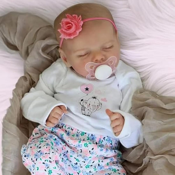 JIZHI Reborn-Baby Dolls 17 Inch Reborn Dolls Realistic Newborn Baby Dolls Soft Body Poseable Full Vinyl Body Girl Like a Lifelike Baby with Feeding Kit Gift Box for Kids