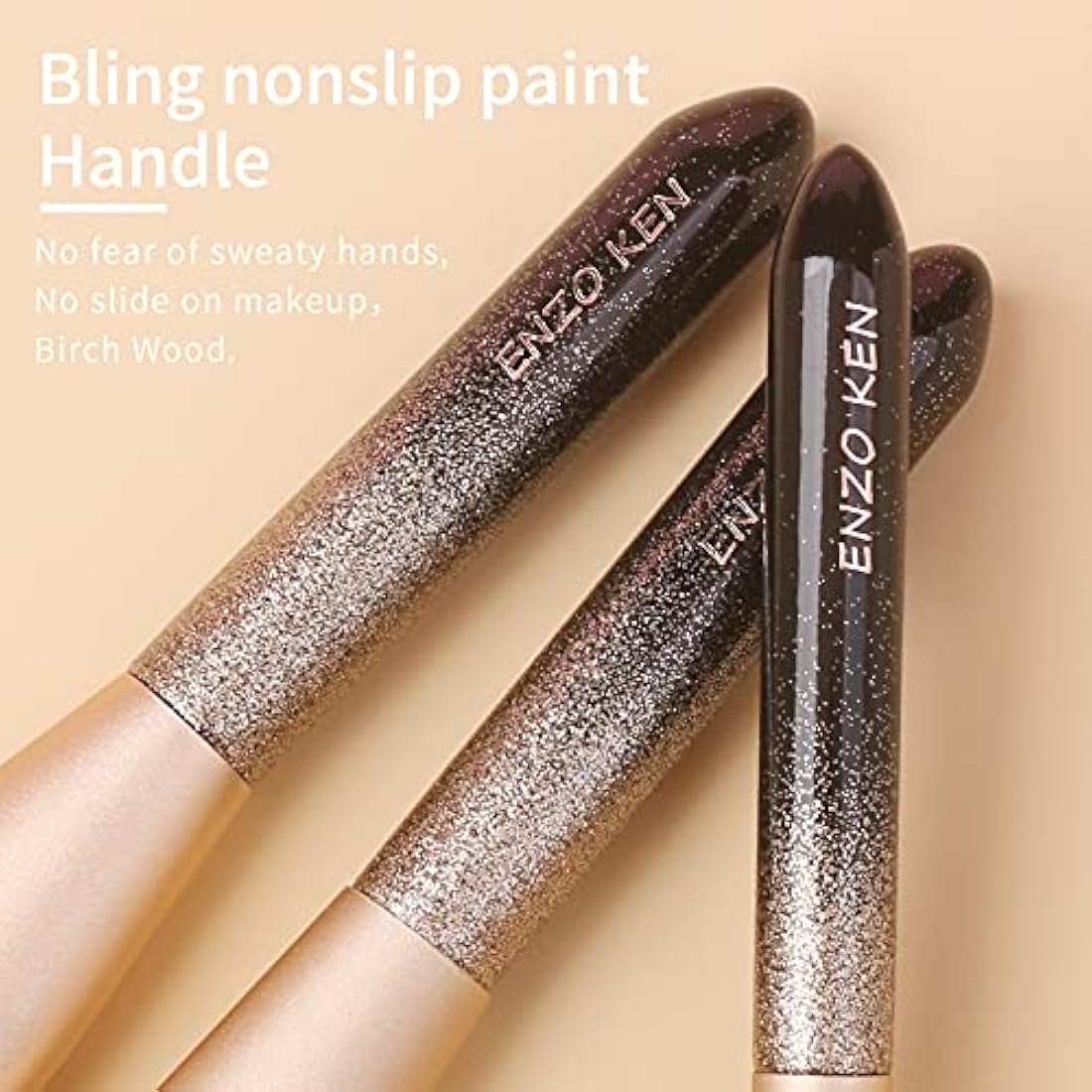 ENZO KEN Natural Hair Makeup Brush Set Professional, Sable Makeup Brushes Set with Case, Natural Hair Brushes Makeup Set, Glitter Make up Brushes Set Professional - ORRA, Black