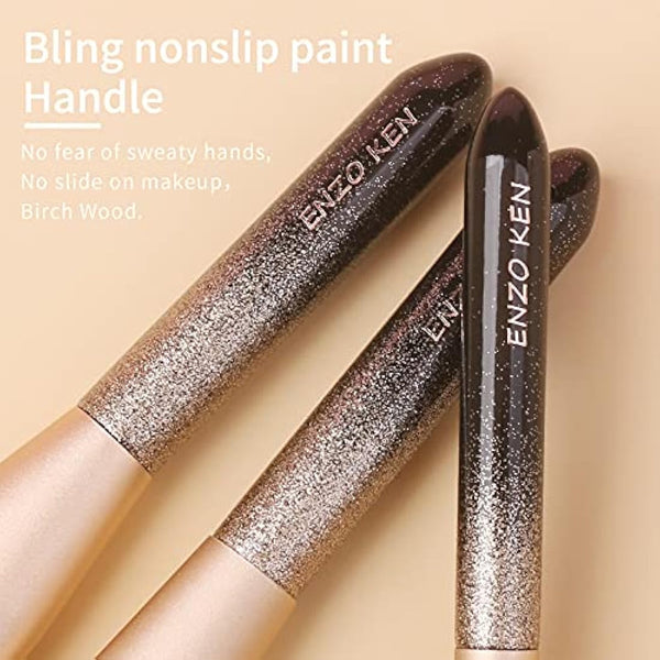 ENZO KEN Natural Hair Makeup Brush Set Professional, Sable Makeup Brushes Set with Case, Natural Hair Brushes Makeup Set, Glitter Make up Brushes Set Professional - ORRA, Black