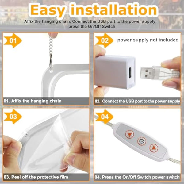 16"x 9" Adjustable Brightness Open Signs for Business, Ultra Bright Lighted Sign Open Powered by USB with ON/OFF, Electric Light up Sign for Stores, Restaurants, Retail Shops, Bar (Horizontal)