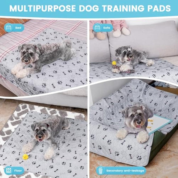PmakeEorT Puppy Pads Washable, 2 Pack Reusable Dog Training Pads Fast Absorption, Waterproof Dog Mat Whelping Pee Pads for Playpen, Crate, Floor - 104x104 cm