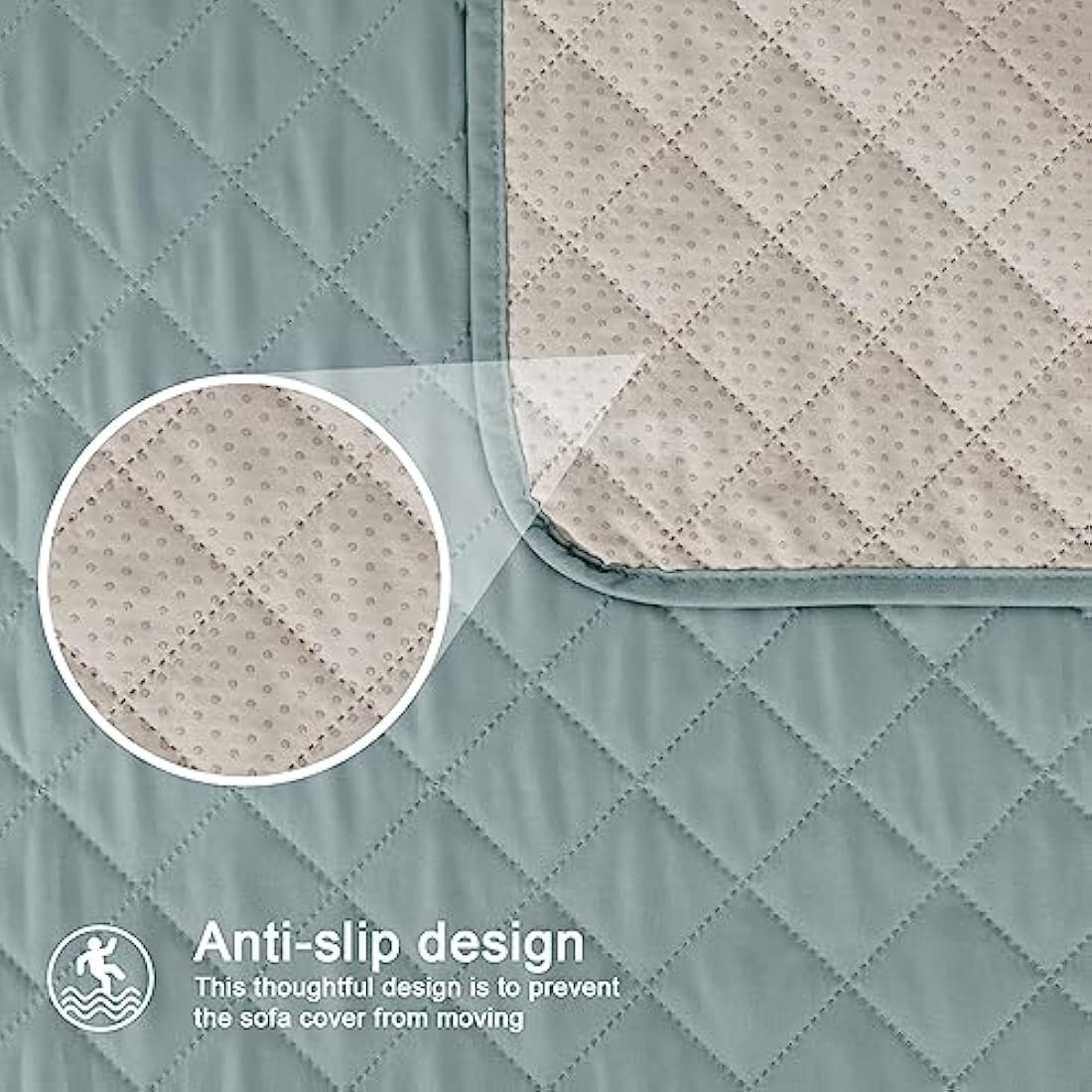 TAOCOCO Sofa Covers 100% Waterproof Sofa Slipcovers 3 Seater,Non Slip Cover for Kids/Dogs/Pets,Washable Sofa Protector with Elastic Strap(Mint Green,UPDATE of Cloth)