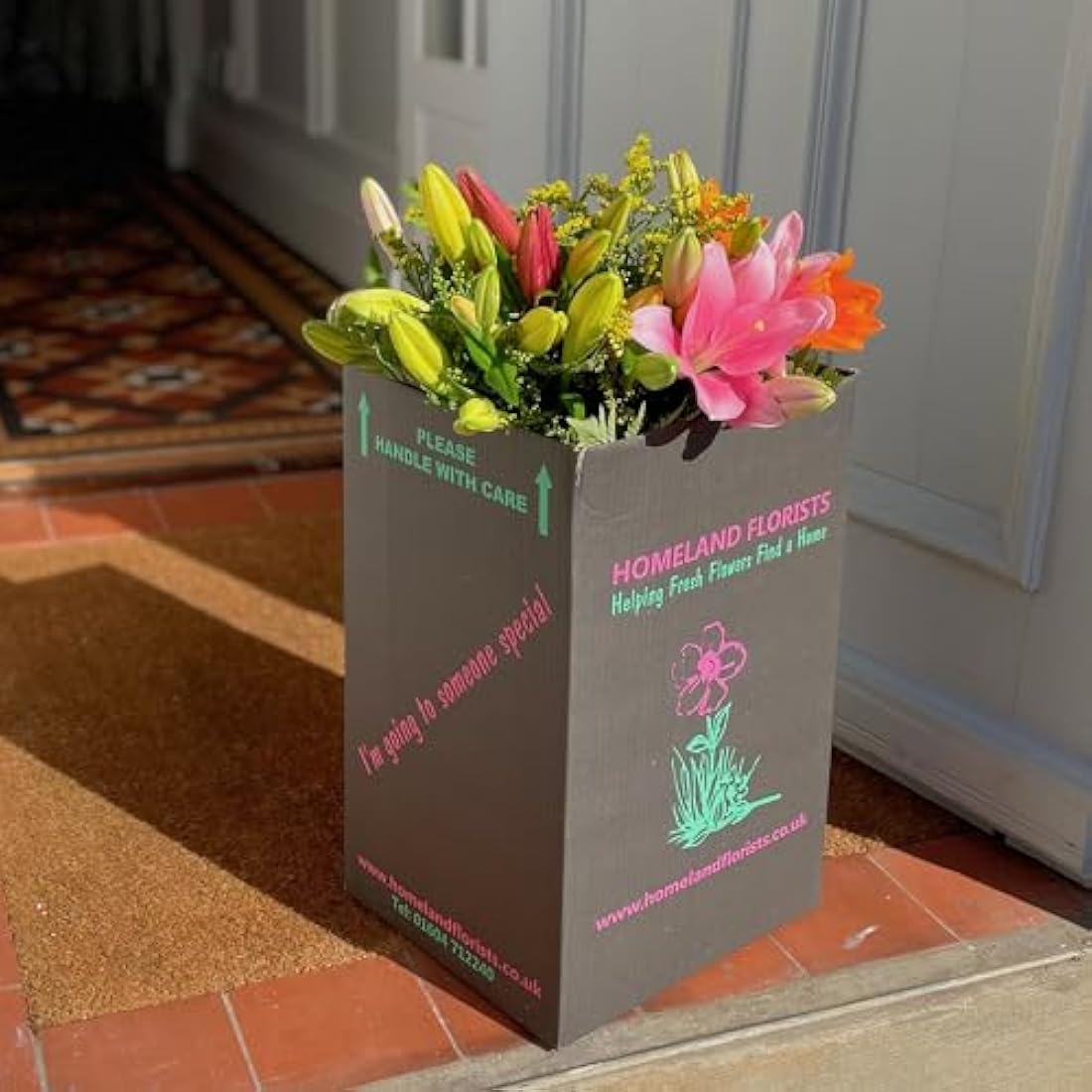 Homeland Florists Asiatic Lily Fresh Flowers Delivery Next Day Prime, Send a Luxury Gift Wrapped Bouquet of Lilies with Personalised Handwritten Card