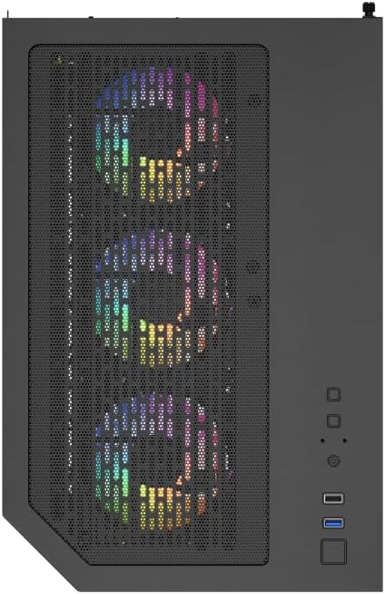 IONZ APEX Vision - PC Gaming Case, M/ATX Mini Tower, Dual Chamber with 6 ARGB PWM Fans - LCD Screen | Supports 240 mm AIO, White