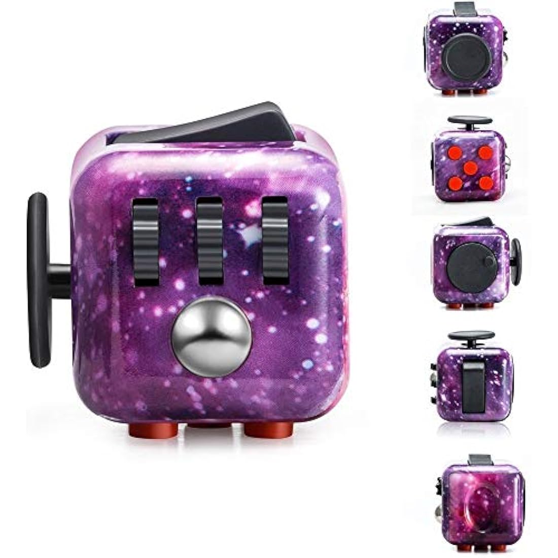 MANER Figit Toys 6 Sides Hands Heel Gadget Every Day Carry Fiddle Device Helps to Relieve Stress,Anxiety,ADHD,Autism for Adults,Star-Galaxy