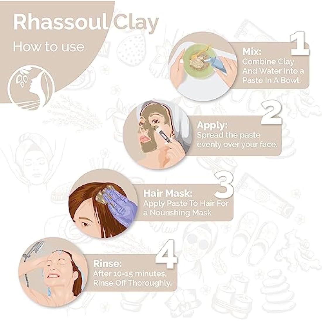 Fatima's Garden Rhassoul Clay with Argan & Eucalyptus - Detox & Soften, 1Kg