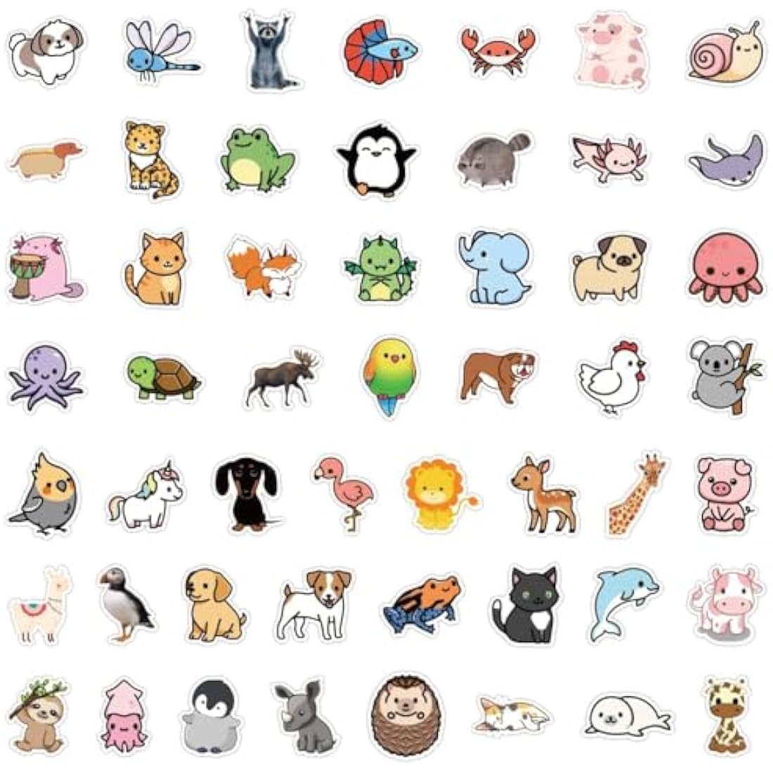 Animal Stickers | 200PCS | Cute Stickers Packs for Adults Teens Adults, Kawaii Scrapbook Stickers, Vsco Vinyl Waterproof Decals for Skateboard, Water Bottle, Guitar, Computer, Scooter, Laptop