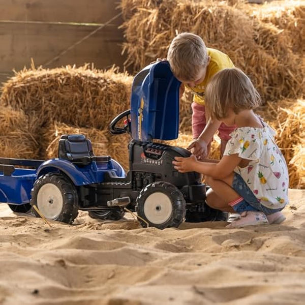 Falk New Holland Tractor T6 + Trailer, Ride on Toys, Tractor and Farm Toys, Children 2 Years +