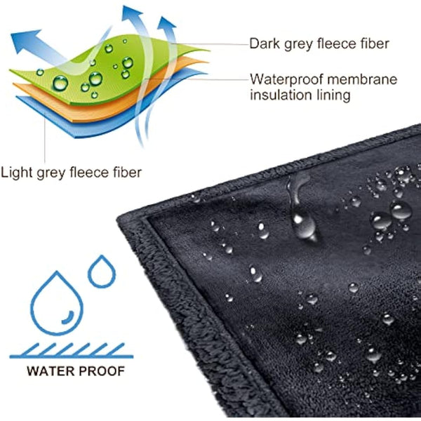fireowl Waterproof Dog Blanket Washable Large - 145x165cm Soft Warm Fleece Pet Blankets for Cats Dogs - Pet Throw Blankets for Small Medium Large Dogs Grey