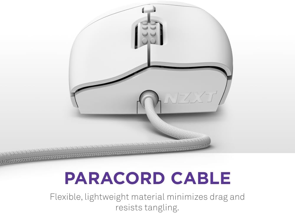 NZXT Lift 2 Ergo | Lightweight Ergonomic Wired Gaming Mouse | Lightweight 61 g Design | 8K Polling Rate | Optical Switches | 26K DPI Optical Sensor | 100% PTFE Feet | Black