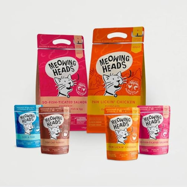 Meowing Heads Complete Dry Cat Food 4kg - So-fish-ticated Salmon - Vet Approved