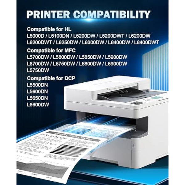 HALLOLUX TN3480 TN3430 Black Toner Compatible with Brother TN-3430 TN-3480 TN 3480 3430 for MFC-L5750DW MFC-L5700DW HL-L5100DN HL-L5200DW HL-L5000D HL-L6400DW MFC-L5700DN DCP-L5500DN(2 Pack)