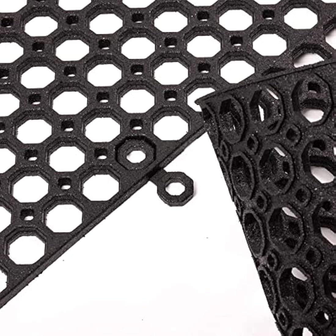 Honeycomb Outdoor Rubber Doormat Boot Scraper Front Door Mat, Heavy Duty Recycled Rubber with Drainage Holes, Anti Fatigue Dirt Scraper Playground Garden Matting (120x80cm, 1.3cm Thick, Extra Large)