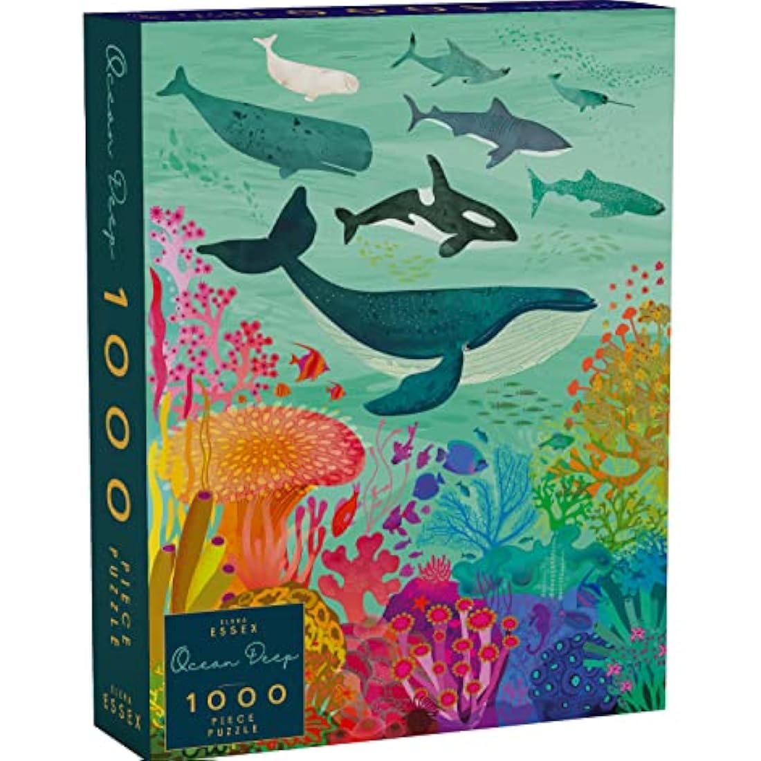 Elena Essex jigsaw puzzles for adults 1000 - Ocean Deep/puzzle/jigsaws 1000 pieces for adults/colourful cool shark whale puzzle/jigsaws size 50x70cm