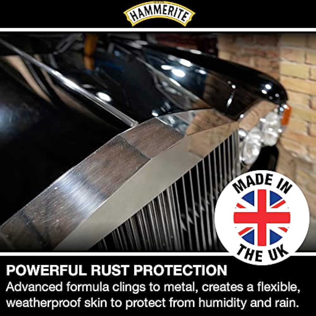 Hammerite Stone Chip Shield. Spray Shield Underseal Metal Paint for Cars. Underbody White Metal Paint. Rust Resistant, Durable Automotive Paint, 8 Year Protection - 600ml Aerosol 1.5 SqM Coverage