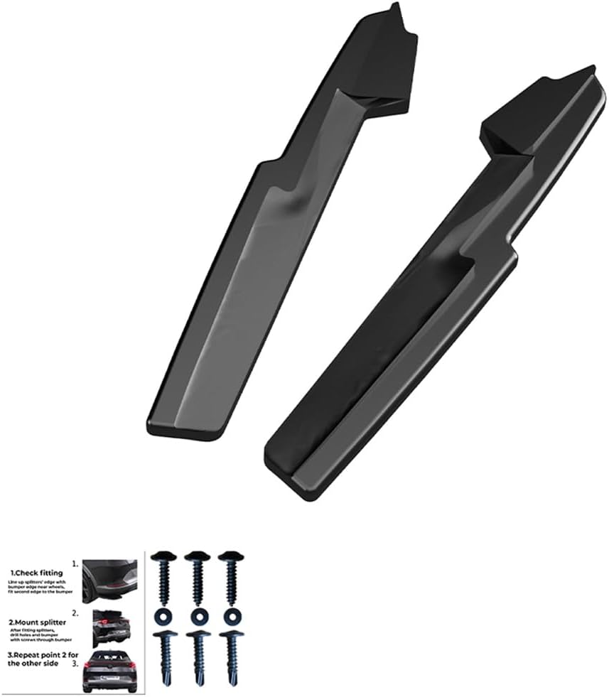 Oneway Rear Side Diffusors compatible with Audi A6 S-Line/S6 C8 (Sedan/Avant) 2018- - Gloss black