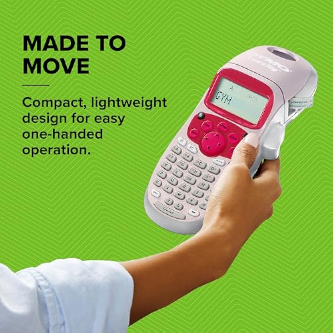 Dymo LetraTag LT-100H Handheld Label Maker | ABC Keyboard Label Printer with Easy-to-Use, 13 Character LCD Screen | Great for Home & Office Organisation | Pink