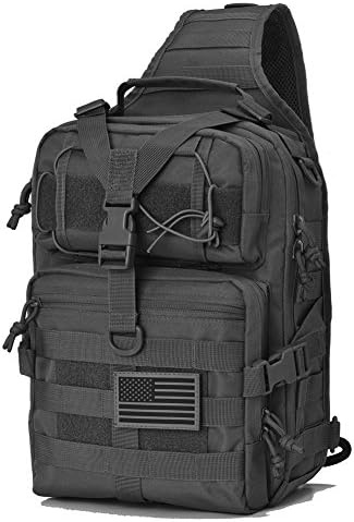 Gowara Gear Tactical Sling Bag Pack Military Rover Shoulder Sling Backpack (Black)