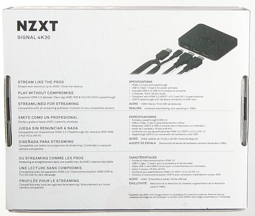NZXT Signal HD60 Full HD USB Capture Card - ST-EESC1-WW - HD60 (1080p) - Live Streaming and Gaming - Zero-Lag Passthrough - Open Compatibility