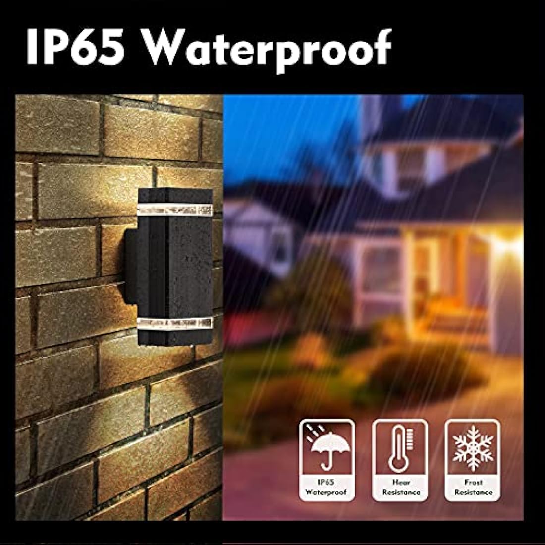 CELAVY Outdoor Wall Lights Mains Powered, Up Down Outside Wall Lights IP65 Waterproof, Porch Light Front Door Lamp Modern Aluminium 3000K, Exterior LED Lighting Sconce Wall Mounted for House, Black