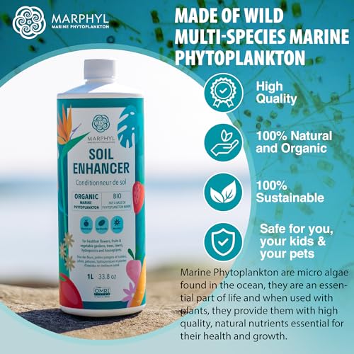 MARPHYL Organic Liquid Fertilizer - Outdoor & Indoor Plant Food - Nutrient-Rich Garden Fertilizer- All Purpose Soil Enhancer for House Plants, Flowers, Vegetables, Succulents, Bamboo, Hydroponics