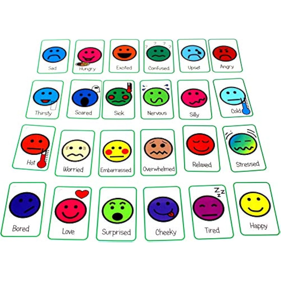 Feelings and Emotions Flash Card Pack - Special Needs Autism Cue Card & Bungee Set for carers schools senco