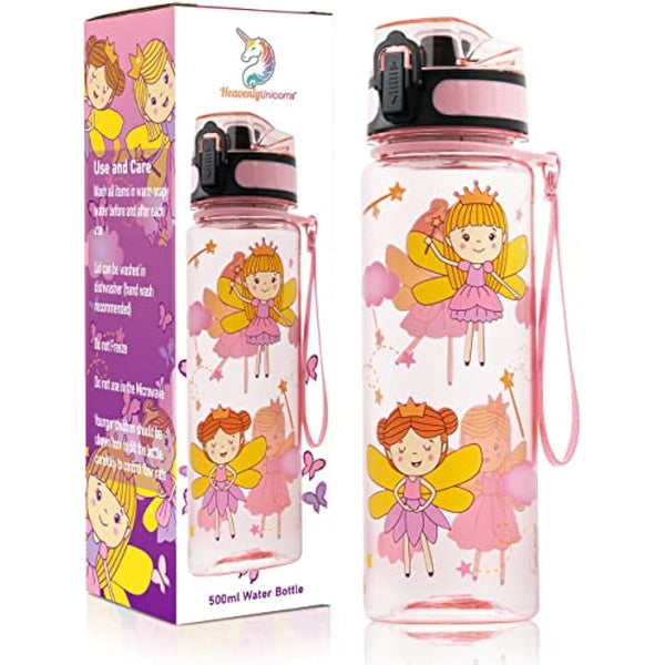 HeavenlyUnicorns Kids 500ml BPA Free Tritan Water Bottle - Leakproof & Shatterproof, Perfect for School, Work, Travel & Camping