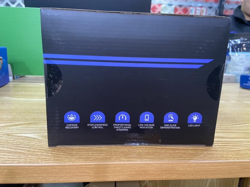 DEERC Fast Brushless RC Shark Boat for Adults, 30+MPH 3S High Speed Remote Control Speed Boat with LED Lights, Summer Toy Gift for Kids